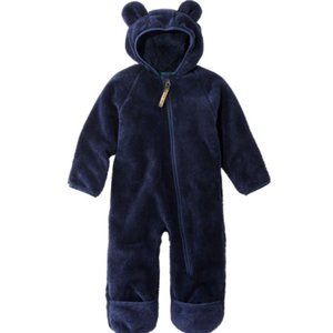 L.L.Bean High Pile Fleece Bunting Infant Onesie, one-piece, warm, navy, 3-6M NWT
